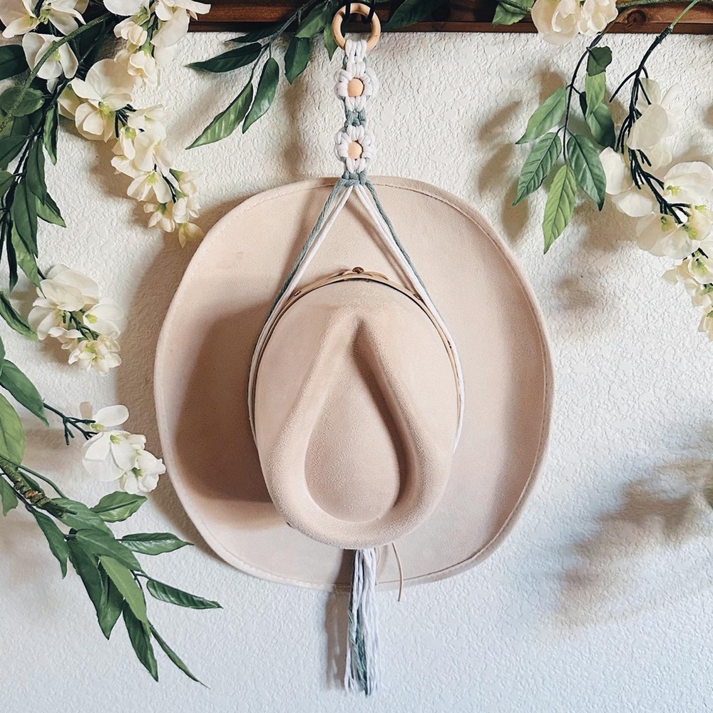 Macrame hat display